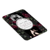 ボルドーレッドローズシャドーグレーフローラ救日付 マグネット (右側)