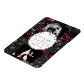 ボルドーレッドローズシャドーグレーフローラ救日付 マグネット (左側)