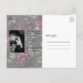 ボルドーレッドローズシャドーグレーフローラ救日付 案内ポストカード (裏面)