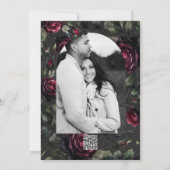 ボルドーレッドローゼスシャドーウィグレイフローラブライダル 招待状 (裏面)