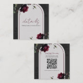 ボルドーレッドローゼスシャドーウィグレイフローラ詳細 スクエア名刺 (正面/裏面)