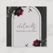 ボルドーレッドローゼスシャドーウィグレイフローラ詳細 スクエア名刺 (正面)