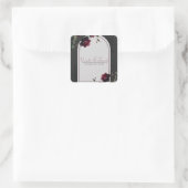 ボルドーレッドローゼスシャドーウィグレイ結婚フローラ スクエアシール (バッグ)