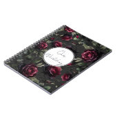 ボルドーレッドローゼスシャドーウィグレイ結婚フローラ ノートブック (左側)