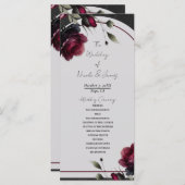 ボルドーレッドローゼスシャドーウィグレイ結婚フローラ プログラム (正面/裏面)