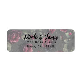 ボルドーレッドローゼスシャドーウィグレイ結婚フローラ ラベル