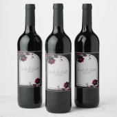 ボルドーレッドローゼスシャドーウィグレイ結婚フローラ ワインラベル (ボトル)