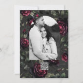 ボルドーレッドローゼスシャドーウィグレイ結婚フローラ 招待状 (裏面)