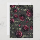 ボルドーレッドローゼスシャドーウィグレイ結婚フローラ 招待状 (裏面)