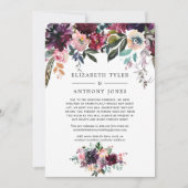 ボルドーワインのウェディングゲストリスト縮小のお知らせ 案内状 (正面)