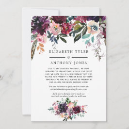 ボルドーワインのウェディングゲストリスト縮小のお知らせ 案内状