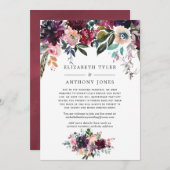 ボルドーワインの結婚式 招待客リスト縮小のお知らせ 案内状 (正面/裏面)