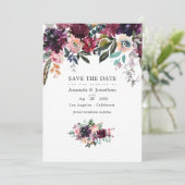 ボルドーワインカラーの花園ウェディング セーブザデート (スタンド正面)