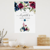 ボルドーワインテイスティングブライダルシャワーへようこそ ポスター (キッチン)