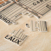 ボルドーヴィンテージの地図 ジグソーパズル (側面)