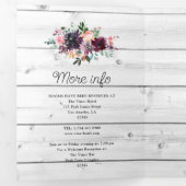 ボルドー素朴ワインテイスティングブライダルシャワー 三つ折り招待状 (内部最初)