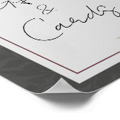 ボルドー赤いバラのフローラギフト&カードテーブルサイン ポスター (角)