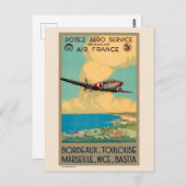 ボルドー・トゥールーズ・マルセイユ・ヴィンテージポスター1935 ポストカード (正面/裏面)