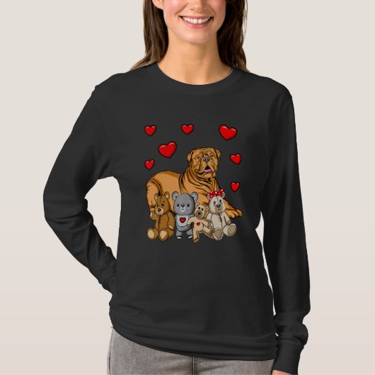 ボルドー・ドッグの可愛い玩具 Tシャツ (正面)