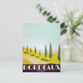 ボルドー、フランスのヴィンテージスタイル旅行ポスター ポストカード (スタンド正面)