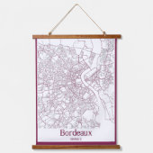 ボルドー・フランスシティの地図 吊り下げ型タペストリー (正面)