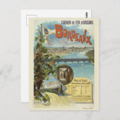 ボルドー・フランスヴィンテージポスター1896 ポストカード (正面/裏面)
