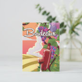 ボルドー・フランスヴィンテージワイン旅行ポスター ポストカード (スタンド正面)