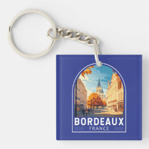 ボルドー・フランス旅行アートエンブレム キーホルダー