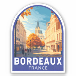 ボルドー・フランス旅行アートエンブレム シール
