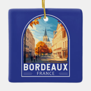 ボルドー・フランス旅行アートエンブレム セラミックオーナメント