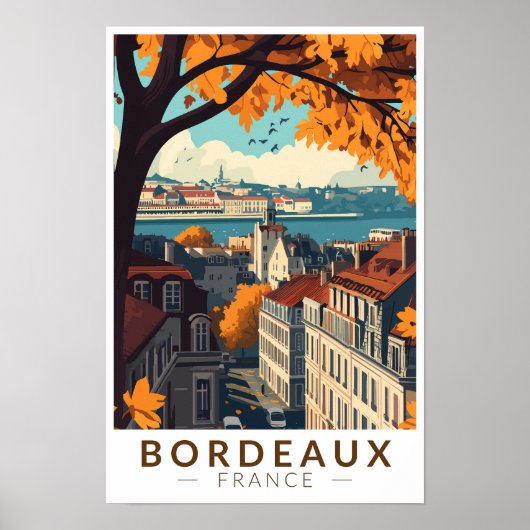 ボルドー フランス 旅行 アート ヴィンテージ ポスター (正面)