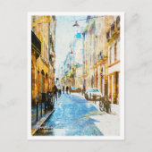 ボルドー フランス 油絵 街の風景 ポストカード (正面)