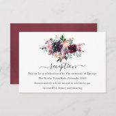 ボルドー – ブルゴーニュフローラウェディングレセプション エンクロージャーカード (正面/裏面)
