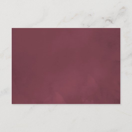 ボルドー – ブルゴーニュフローラウェディングレセプション エンクロージャーカード (裏面)