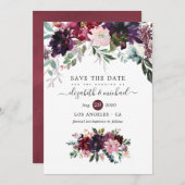 ボルドー – ブルゴーニュフローラ結婚ズ セーブザデート (正面/裏面)