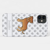 ボルドー・マスティフ かわいいキャラクター犬 名前入り Case-Mate iPhoneケース (裏面(横))