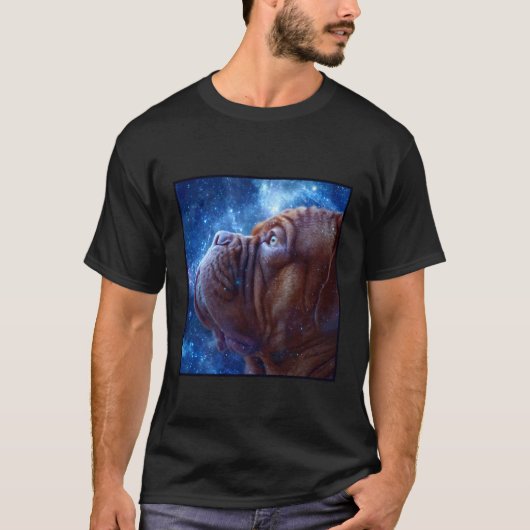ボルドー・マスティフ 宇宙 Tシャツ (正面)