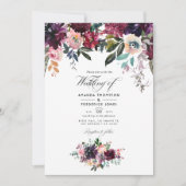 ボルドー・ワイン結婚・カラーウェイの写真 招待状 (正面)