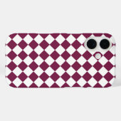 ボルドー 白 チェッカー ダイヤモンド 柄 Case-Mate iPhoneケース (裏面 (横))