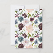 ボルド、海軍、赤面フローラ結婚ズ 出欠カード (裏面)