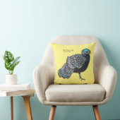 ボルネアンクジャク – キジ鳥の漫画イラストレーション クッション (椅子)