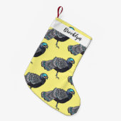 ボルネアンクジャク – キジ鳥の漫画イラストレーション スモールクリスマスストッキング (正面 (吊り時))
