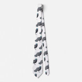 ボルネアンクジャク – キジ鳥の漫画イラストレーション ネクタイ (正面)