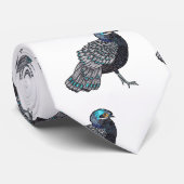 ボルネアンクジャク – キジ鳥の漫画イラストレーション ネクタイ (ロール)
