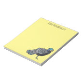 ボルネアンクジャク – キジ鳥の漫画イラストレーション ノートパッド (回転)