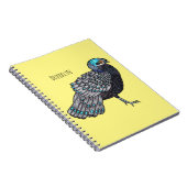 ボルネアンクジャク – キジ鳥の漫画イラストレーション ノートブック (右側)