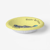 ボルネアンクジャク – キジ鳥の漫画イラストレーション ペーパーボウル (傾斜あり)