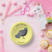 ボルネアンクジャク – キジ鳥の漫画イラストレーション ペーパーボウル (パーティー)