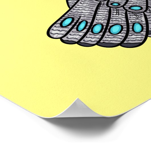 ボルネアンクジャク – キジ鳥の漫画イラストレーション ポスター (角)