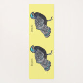 ボルネアンクジャク – キジ鳥の漫画イラストレーション ヨガマット (裏面)